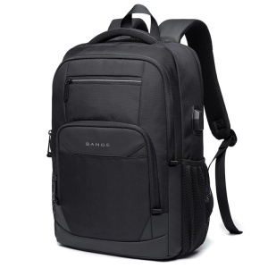 Rucsac laptop 15.6", smart casual, impermeabil, cu port de incarcare USB, BANGE, 45x32x15 cm, Negru