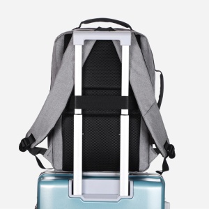 Rucsac laptop 15.6" smart casual, impermeabil, cu port de incarcare USB, GETICS, 30x14x43 cm, Gri - Img 7