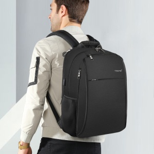 Rucsac laptop 15.6" smart casual, impermeabil, cu port USB si buzunar antifurt, Tigernu, 43x30x15 cm, Negru - Img 8