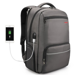 Rucsac laptop 15.6" smart casual, impermeabil, cu port USB, Tigernu, 47x30x18 cm, Cafeniu - Img 2