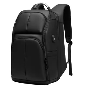 Rucsac laptop 15.6", smart casual pentru calatorii, impermeabil, cu port USB, GETICS, 31x21x48 cm, Negru