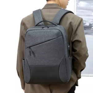 Rucsac laptop 15" smart casual impermeabil, cu port USB, GETICS, 42x31x12 cm, Gri - Img 7