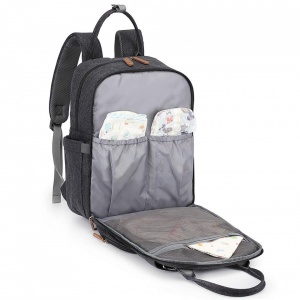 Rucsac multifunctional pentru mamici, impermeabil, Escalate, 44X32X22 cm, Gri - Img 3