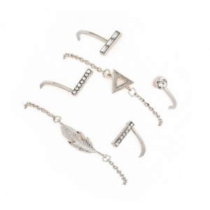 Set 4 bratari elegante reglabile tip Bohemian, argintii - Img 2