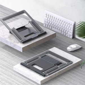 Suport ergonomic laptop, usor, 4 trepte inaltime, marime universala, Escalate, Argintiu - Img 2