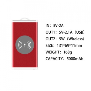 Baterie externa Escalate Slim Aluminiu 1XUSB Incarcare Wireless 5.000 mAh, G1 - Img 7