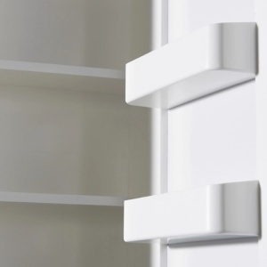 Dulap pentru baie din plastic cu usi culisante, oglinzi si lampi integrate, Escalate, 60x51x18 cm, Alb - Img 4