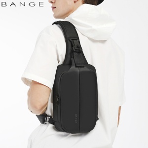 Geanta crossbody/de umar, cu orificiu pentru casti, Bange, Negru - Img 4