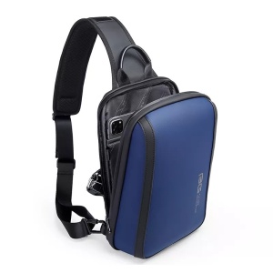 Geanta crossbody, de umar sau de mana minimalista, business casual, Bange, 33x20x11 cm, Albastra - Img 5