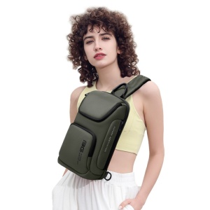 Geanta crossbody, de umar sau de mana, unisex, impermeabila, Bange, 34x17.5x11 cm, Verde - Img 6
