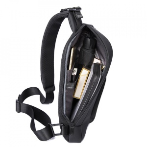 Geanta crossbody ingusta, Bange, 35x4x16 cm, Neagra - Img 3
