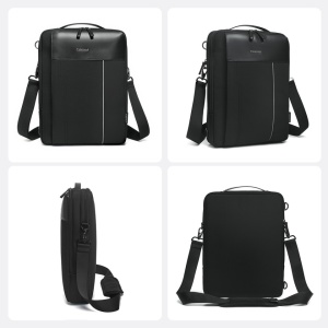 Geanta de umar, de piept sau de mana 13.3", casual business, Tigernu, 26x6.5x36 cm, Neagra - Img 4