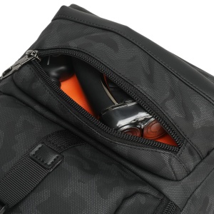 Geanta de umar sau de piept, din material impermeabil antizgariere, TIGERNU, 19x9x33 cm, Neagra camuflaj - Img 6