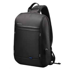 Geanta laptop 13.3", de umar, de piept sau de mana tip sling, antifurt, cu port de incarcare USB, Kingsons, 40x23.5x11 cm, Neagra