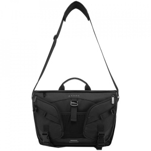 Geanta laptop 15.6", de umar sau de mana, tip messenger, impermeabila, Bange, 35x11x27 cm, Neagra