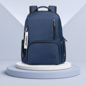 Rucsac 14 " sport casual pentru dama, impermeabil, cu buzunar antifurt, Tigernu, 28x13x41 cm, Albastru - Img 3