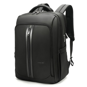 Rucsac business casual pentru calatorii, impermeabil, cu port USB, Tigernu, pentru laptop de 15.6", 30x14x35 cm, Negru - Img 1