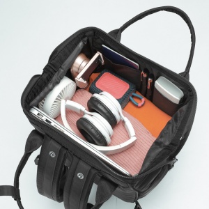 Rucsac dama 14", multifunctional, impermeabil cu buzunar antifurt, Tigernu, 25x16x38 cm, Negru - Img 3