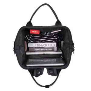 Rucsac dama 14", multifunctional, impermeabil cu buzunar antifurt, Tigernu, 25x16x38 cm, Negru oxford - Img 4