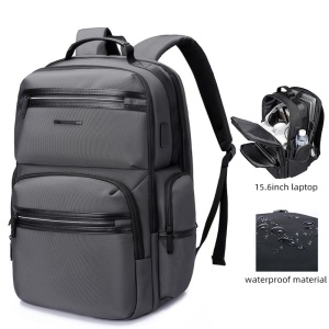 Rucsac laptop 15.6", business, impermeabil cu port USB, BANGE, 46x33x19 cm, Gri - Img 3