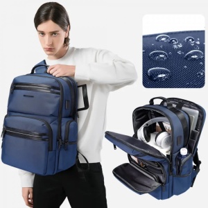Rucsac laptop 15.6", business, impermeabil cu port USB, BANGE, 46x33x19 cm, Albastru - Img 7