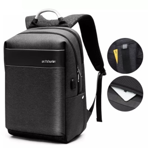 Rucsac laptop 15.6", casual business, cu port de incarcare USB, Arctic Hunter, 48x32x18 cm, Negru - Img 4
