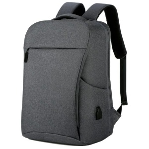 Rucsac laptop 15.6" casual, impermeabil, cu port incarcare USB, GETICS, 33x17x45 cm, Gri