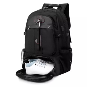 Rucsac laptop 15.6", impermeabil, expandabil, pentru excursii, cu compartiment pentru incaltaminte, GETICS, 40x23/31x63 cm, Negru - Img 3