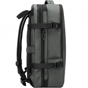 Rucsac laptop 15.6", pentru calatorii, impermeabil, expandabil pana la 37 L, cu port de incarcare USB, BANGE, 44x30x16 cm, Gri - Img 4