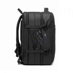 Rucsac laptop 15.6", pentru calatorii, impermeabil, expandabil pana la 45 L, cu port de incarcare USB, BANGE, 52x34x27 cm, Negru - Img 5