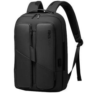 Rucsac laptop 15.6", smart business, compact, impermeabil, cu port de incarcare USB, BANGE, 32x14x46 cm, Negru