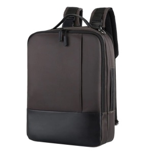 Rucsac laptop 15.6" smart business, convertibil, cu port de incarcare USB, GETICS, 30x13x41 cm, Maro