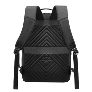 Rucsac laptop 15.6", smart business, cu insertii de piele ecologica, impermeabil, cu port de incarcare USB, GETICS, 30x15x44 cm, Negru - Img 6