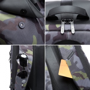 Rucsac laptop 15.6", smart casual, design pelerin, expandabil, impermeabil, BANGE, 48x30x17cm, Army - Img 5
