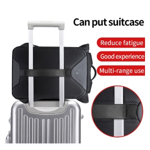 Rucsac laptop 15.6", smart casual, design pelerin, expandabil, impermeabil, BANGE, 48x30x17cm, Negru - Img 7