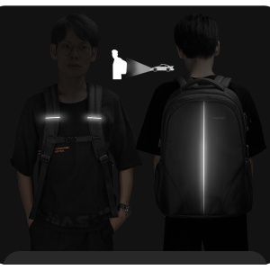 Rucsac laptop 15.6" smart casual, impermeabil, cu cifru TSA antifurt si port USB, Tigernu, 48x33x15 cm, Negru - Img 6