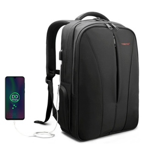 Rucsac laptop 15.6" smart casual, impermeabil, cu port USB, Tigernu, 30x17x48 cm, Negru - Img 2