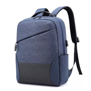 Rucsac laptop 15" smart casual impermeabil, cu port USB, GETICS, 42x31x12 cm, Albastru