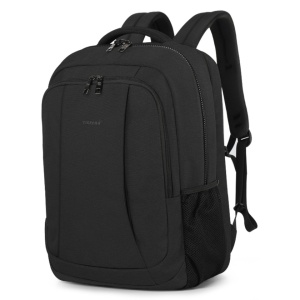 Rucsac laptop 17", smart casual pentru calatorii, expandabil, cu orificiu pentru cablu audio si port USB, Tigernu, 33x20x49 cm, Negru