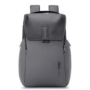 Rucsac modern unisex cu clapa magnetica, compartiment separat pentru laptop 15.6 inch, din poliester rezistent la stropi, cu buzunar ascuns, BANGE BG2581GY Gri - Img 2