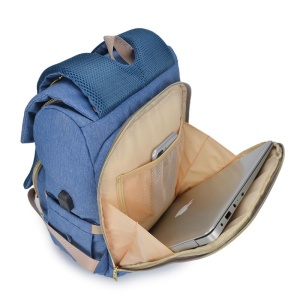 Rucsac multifunctional, impermeabil cu volum generos pentru mamici, interfata USB, Escalate, Albastru - Img 3