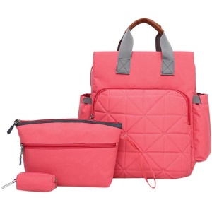 Rucsac pentru mamici, multifunctional, cu accesorii, impermeabil, Insular, Roz - Img 6