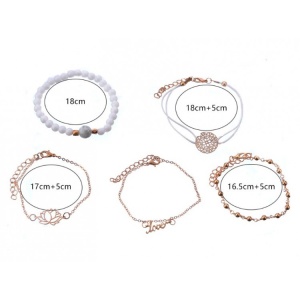 Set 5 bratari elegante reglabile tip Bohemian cu floare de lotus - Img 8