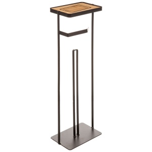 Suport pentru rola de toaleta cu rezerva si suport pentru telefon, Five, 18x12x59.2 cm, Antracit