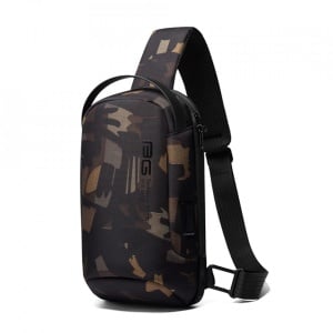 Geanta crossbody/de umar, multifunctionala, cu port de incarcare USB, Bange, 18cmx11cmx31cm, Camuflaj