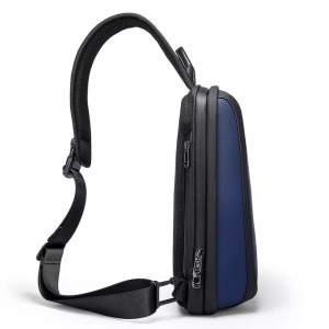 Geanta crossbody, de umar sau de mana minimalista, business casual, Bange, 33x20x11 cm, Albastra - Img 6