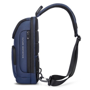 Geanta crossbody, de umar sau de mana, unisex, impermeabila, Bange, 34x17.5x11 cm, Albastra - Img 4