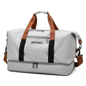 Geanta sport pentru calatorii, impermeabila, cu compartiment pentru incaltaminte, Escalate, 46x25x28 cm, Gri deschis