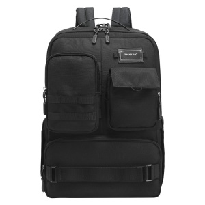 Rucsac calatorii cu compartiment antisoc pentru laptop 17.3", impermeabil, cu distanta reglabila intre barete, Tigernu, 32x20x47 cm, Negru - Img 2