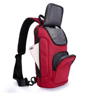 Rucsac crossbody, de umar sau de mana, unisex, impermeabila, Bange, 34x17.5x11 cm, Rosu - Img 2